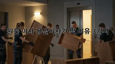 원룸 이사? 용달이사가 딱! 이유 3가지
